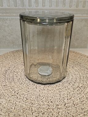 Large Fluted Glass Bathroom Canister-Light Green Hearth & Hand
